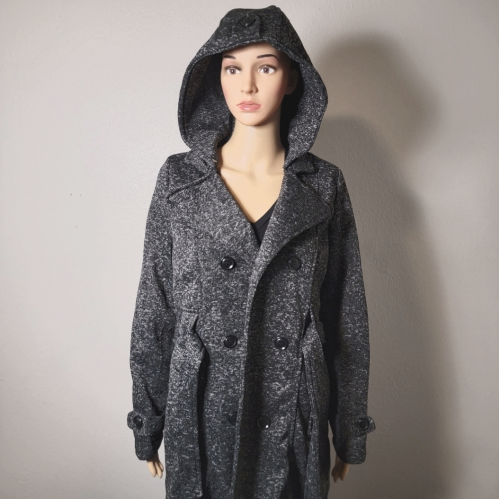 Women's Size XL Yoki Pea Coat Dark Gray